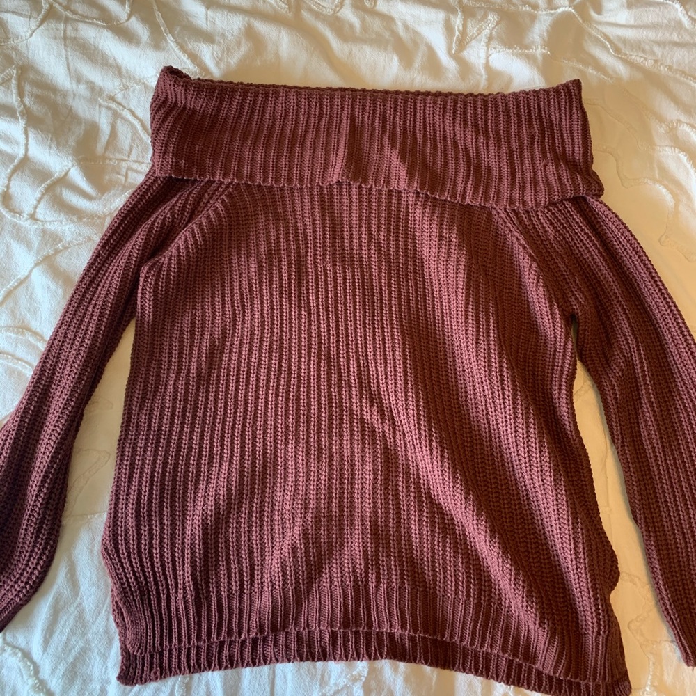 Off the shoulder, oversized sweater